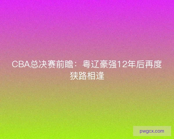 CBA总决赛前瞻：粤辽豪强12年后再度狭路相逢