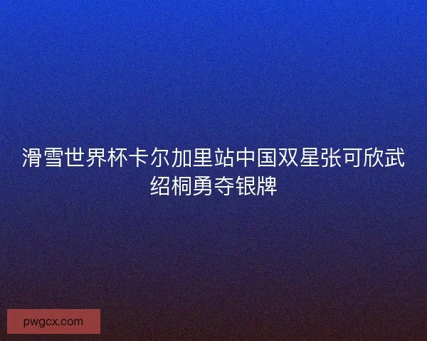 滑雪世界杯卡尔加里站中国双星张可欣武绍桐勇夺银牌