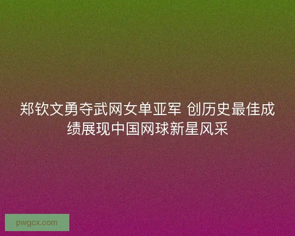 郑钦文勇夺武网女单亚军 创历史最佳成绩展现中国网球新星风采